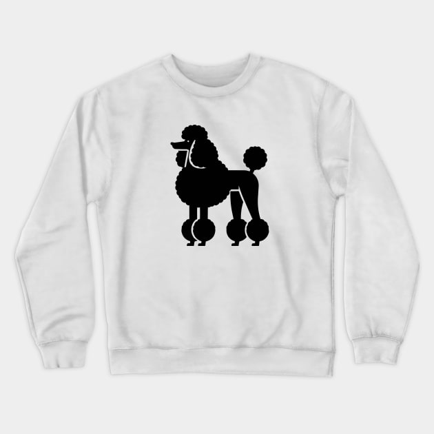 Black Standard Poodle Silhouette Crewneck Sweatshirt by fikriamrullah